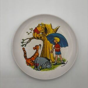 Vintage Walt Disney Winnie the Pooh Plate Tigger Eeyore Christopher Robin 7”